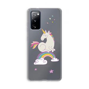 CaseCompany Regenboog eenhoorn: Samsung Galaxy S20 FE / S20 FE 5G Transparant Hoesje