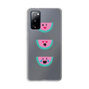 CaseCompany Smiley watermeloen: Samsung Galaxy S20 FE / S20 FE 5G Transparant Hoesje