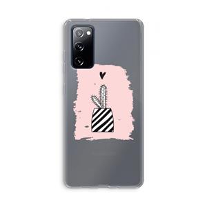 CaseCompany Zwart-wit cactus: Samsung Galaxy S20 FE / S20 FE 5G Transparant Hoesje