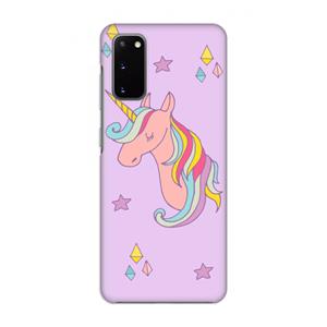 CaseCompany Roze eenhoorn: Volledig geprint Samsung Galaxy S20 Hoesje