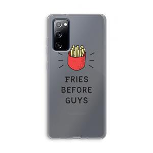 CaseCompany Fries before guys: Samsung Galaxy S20 FE / S20 FE 5G Transparant Hoesje
