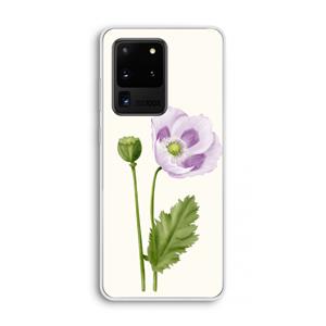 CaseCompany Purple poppy: Samsung Galaxy S20 Ultra Transparant Hoesje