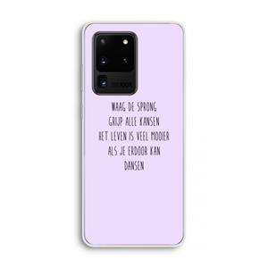CaseCompany Sprong: Samsung Galaxy S20 Ultra Transparant Hoesje