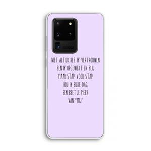 CaseCompany Zelfvertrouwen: Samsung Galaxy S20 Ultra Transparant Hoesje
