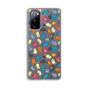 CaseCompany Kleurrijke katten: Samsung Galaxy S20 FE / S20 FE 5G Transparant Hoesje