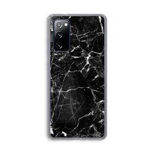 CaseCompany Zwart Marmer 2: Samsung Galaxy S20 FE / S20 FE 5G Transparant Hoesje