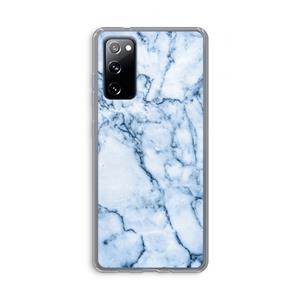 CaseCompany Blauw marmer: Samsung Galaxy S20 FE / S20 FE 5G Transparant Hoesje