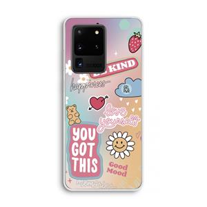 CaseCompany Positivity: Samsung Galaxy S20 Ultra Transparant Hoesje