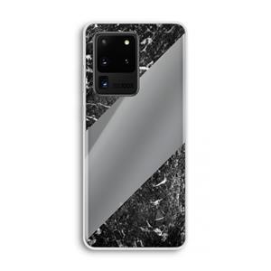 CaseCompany Zwart marmer: Samsung Galaxy S20 Ultra Transparant Hoesje