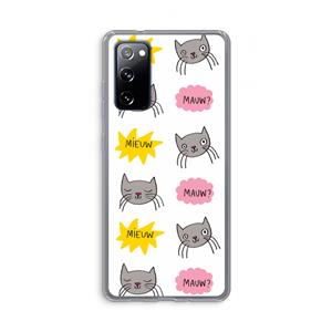 CaseCompany Meow: Samsung Galaxy S20 FE / S20 FE 5G Transparant Hoesje