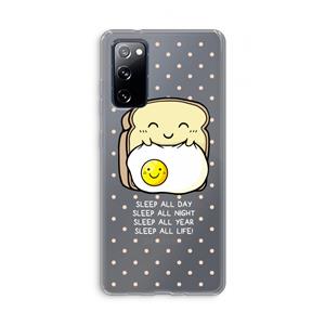 CaseCompany Sleep All Day: Samsung Galaxy S20 FE / S20 FE 5G Transparant Hoesje