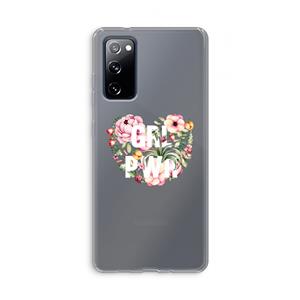 CaseCompany GRL PWR Flower: Samsung Galaxy S20 FE / S20 FE 5G Transparant Hoesje