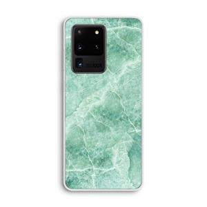 CaseCompany Groen marmer: Samsung Galaxy S20 Ultra Transparant Hoesje