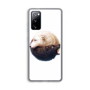 CaseCompany Yin Yang Wolves: Samsung Galaxy S20 FE / S20 FE 5G Transparant Hoesje