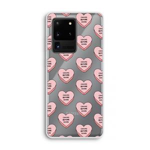 CaseCompany Chicks before dicks: Samsung Galaxy S20 Ultra Transparant Hoesje