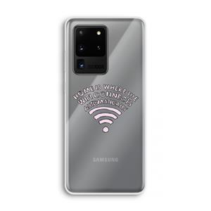 CaseCompany Home Is Where The Wifi Is: Samsung Galaxy S20 Ultra Transparant Hoesje