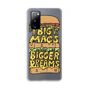 CaseCompany Big Macs Bigger Dreams: Samsung Galaxy S20 FE / S20 FE 5G Transparant Hoesje