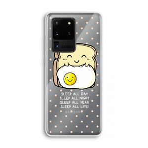 CaseCompany Sleep All Day: Samsung Galaxy S20 Ultra Transparant Hoesje