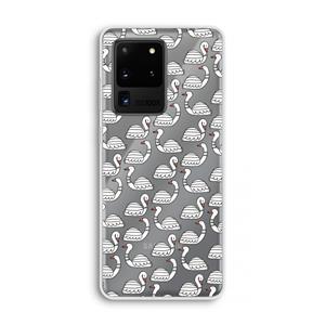 CaseCompany Zwanen: Samsung Galaxy S20 Ultra Transparant Hoesje