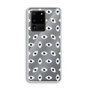 CaseCompany Eyes pattern: Samsung Galaxy S20 Ultra Transparant Hoesje