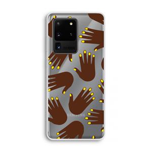 CaseCompany Hands dark: Samsung Galaxy S20 Ultra Transparant Hoesje