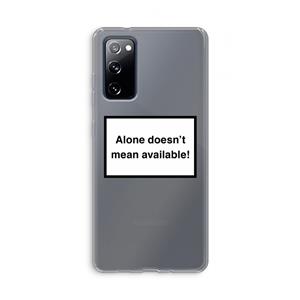 CaseCompany Alone: Samsung Galaxy S20 FE / S20 FE 5G Transparant Hoesje