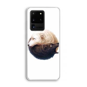 CaseCompany Yin Yang Wolves: Samsung Galaxy S20 Ultra Transparant Hoesje