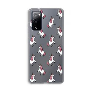 CaseCompany Eenhoorns overal: Samsung Galaxy S20 FE / S20 FE 5G Transparant Hoesje