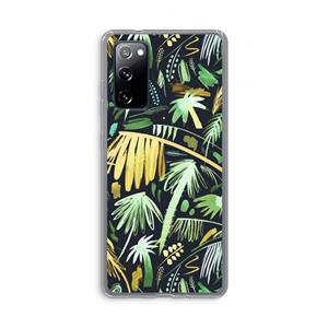 CaseCompany Tropical Palms Dark: Samsung Galaxy S20 FE / S20 FE 5G Transparant Hoesje