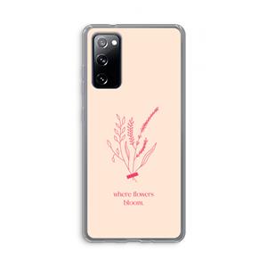 CaseCompany Where flowers bloom: Samsung Galaxy S20 FE / S20 FE 5G Transparant Hoesje