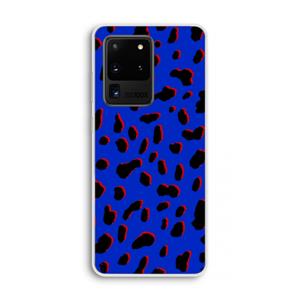 CaseCompany Blue Leopard: Samsung Galaxy S20 Ultra Transparant Hoesje