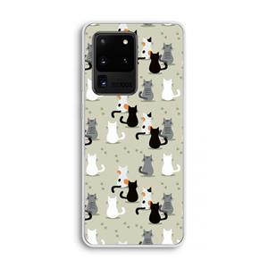 CaseCompany Katten: Samsung Galaxy S20 Ultra Transparant Hoesje