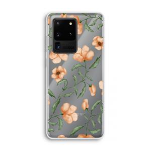 CaseCompany Peachy flowers: Samsung Galaxy S20 Ultra Transparant Hoesje