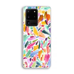 CaseCompany Watercolor Brushstrokes: Samsung Galaxy S20 Ultra Transparant Hoesje