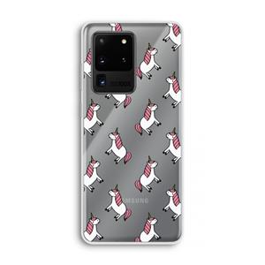 CaseCompany Eenhoorns overal: Samsung Galaxy S20 Ultra Transparant Hoesje