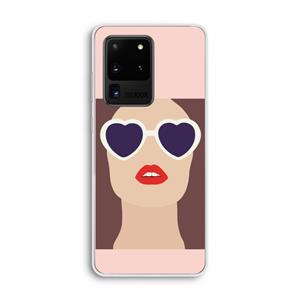 CaseCompany Red lips: Samsung Galaxy S20 Ultra Transparant Hoesje