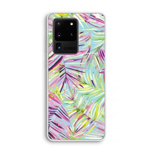 CaseCompany Tropical Palms Blue: Samsung Galaxy S20 Ultra Transparant Hoesje