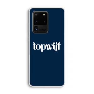 CaseCompany Topwijf Navy: Samsung Galaxy S20 Ultra Transparant Hoesje