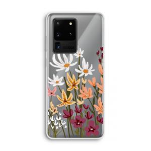 CaseCompany Painted wildflowers: Samsung Galaxy S20 Ultra Transparant Hoesje