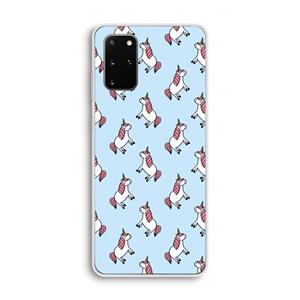 CaseCompany Eenhoorns overal: Samsung Galaxy S20 Plus Transparant Hoesje