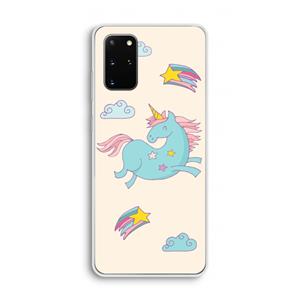 CaseCompany Vliegende eenhoorn: Samsung Galaxy S20 Plus Transparant Hoesje