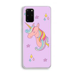 CaseCompany Roze eenhoorn: Samsung Galaxy S20 Plus Transparant Hoesje