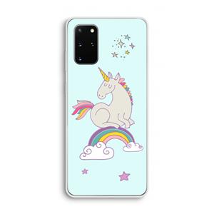 CaseCompany Regenboog eenhoorn: Samsung Galaxy S20 Plus Transparant Hoesje