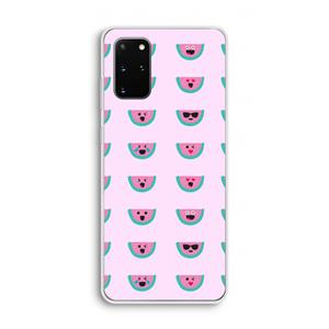 CaseCompany Smiley watermeloenprint: Samsung Galaxy S20 Plus Transparant Hoesje