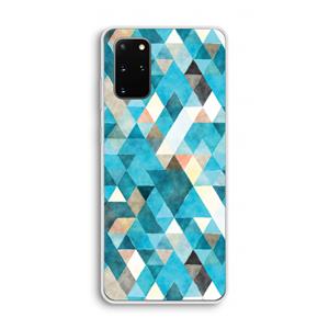 CaseCompany Gekleurde driehoekjes blauw: Samsung Galaxy S20 Plus Transparant Hoesje