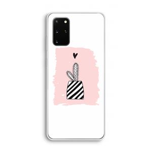 CaseCompany Zwart-wit cactus: Samsung Galaxy S20 Plus Transparant Hoesje
