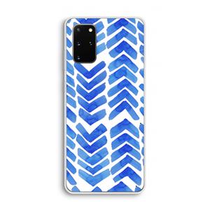 CaseCompany Blauwe pijlen: Samsung Galaxy S20 Plus Transparant Hoesje