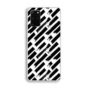 CaseCompany Zwarte vegen: Samsung Galaxy S20 Plus Transparant Hoesje