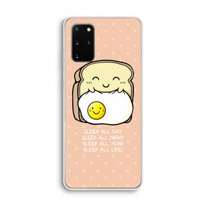 CaseCompany Sleep All Day: Samsung Galaxy S20 Plus Transparant Hoesje
