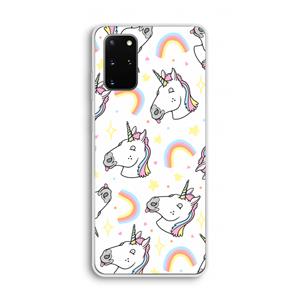 CaseCompany Rainbow Unicorn: Samsung Galaxy S20 Plus Transparant Hoesje